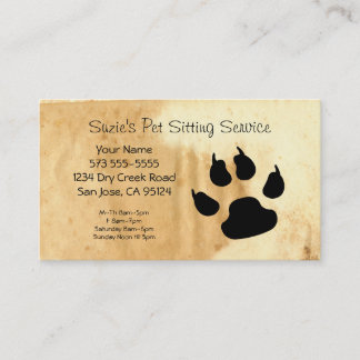 Pet Sitting Service Business Card