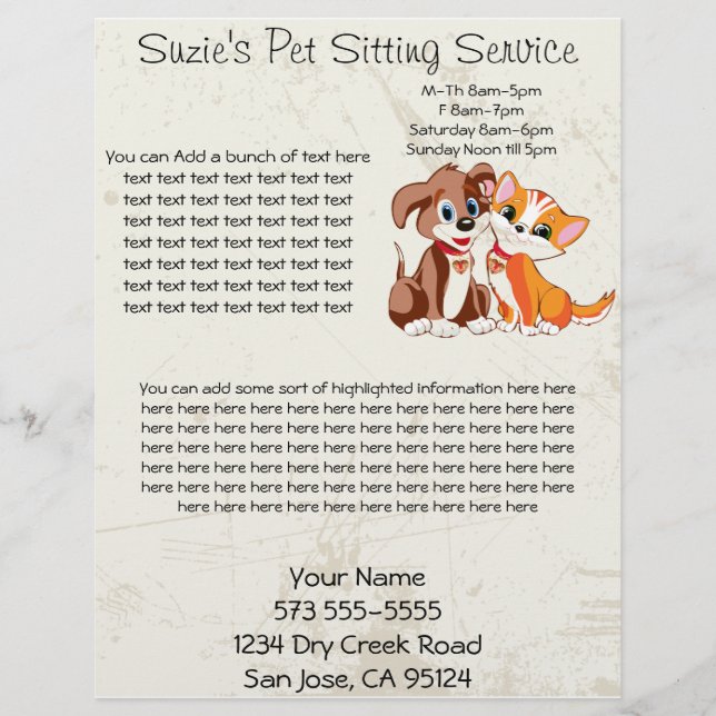 Pet Sitting Service Business Flyer (Front)