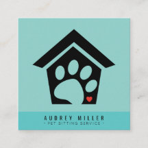 Pet Sitting Service Pet Care Square Business Card