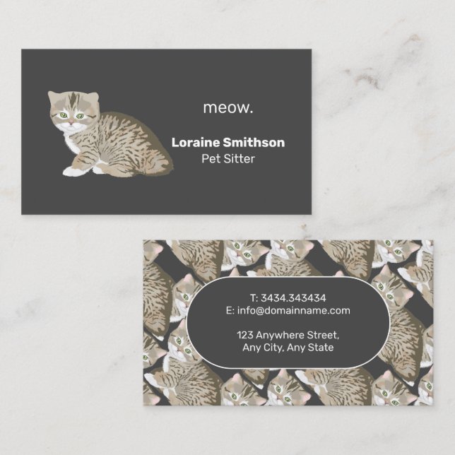 Pet Sitting Services Business Card (Front/Back)