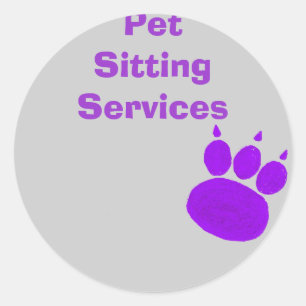 Pet Sitting Services Paw Print Classic Round Sticker