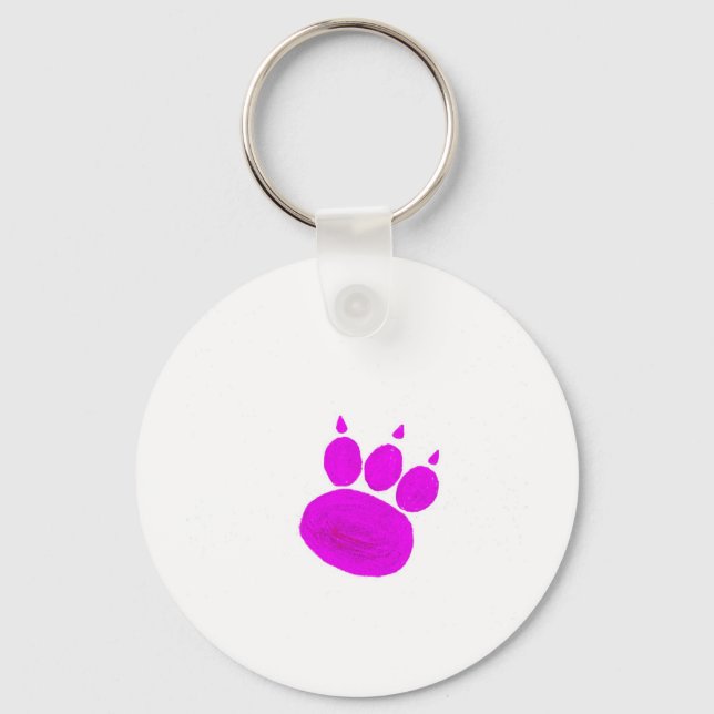 Pet Sitting Services Paw Print Key Ring (Front)