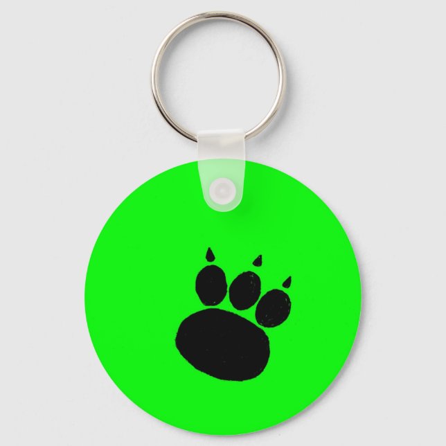 Pet Sitting Services Paw Print Key Ring (Front)