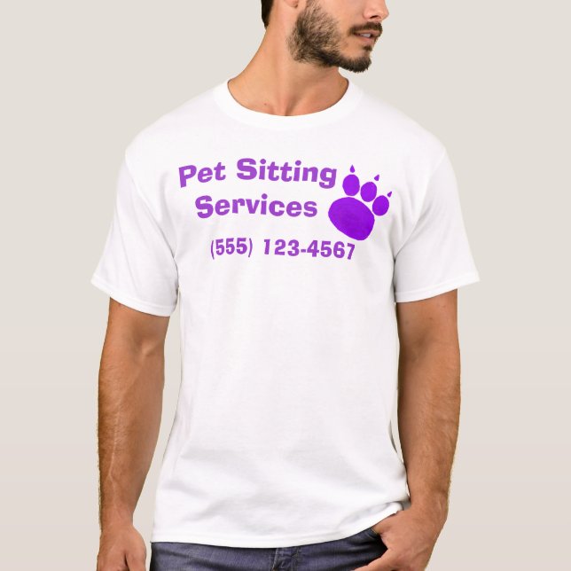 Pet Sitting Services Paw Print T-Shirt (Front)