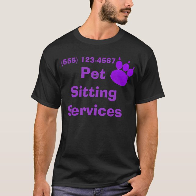 Pet Sitting Services Paw Print T-Shirt (Front)