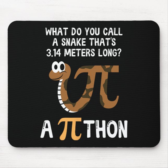 Pet Snake Math Pi Day Python  Mouse Pad (Front)