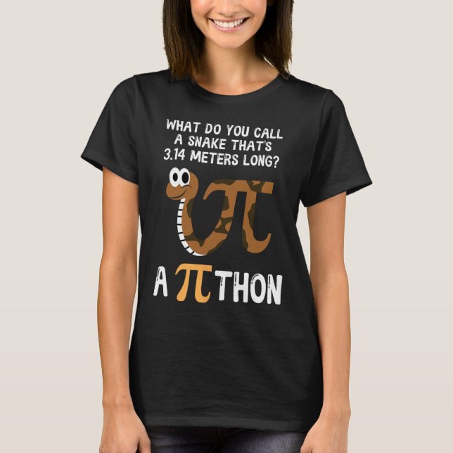 Pet Snake Math Pi Day Python  T-Shirt (Front)