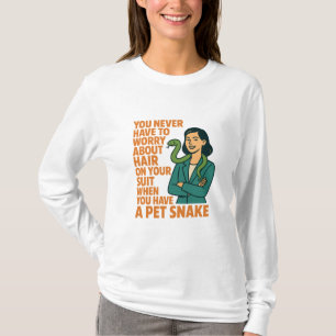 pet snake no hair on suit retro humour design T-Shirt