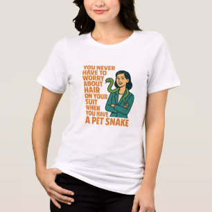 pet snake no hair on suit retro humour design Tri-Blend shirt