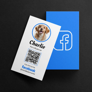 Pet Social Media Facebook Dog Photo QR Code Business Card
