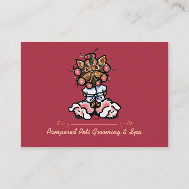 Pet Spa Dog Groomer Business Creamsicile Modern Business Card (Front)