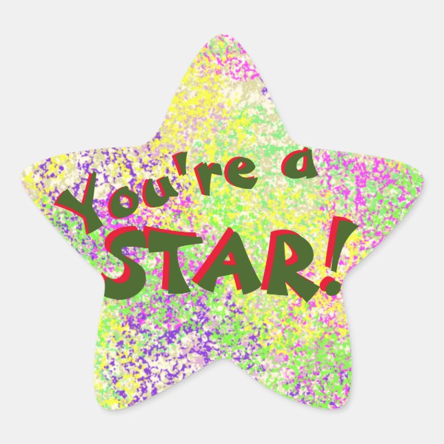 Pet Star Cool Cat "You're a Star!" Sticker (Front)