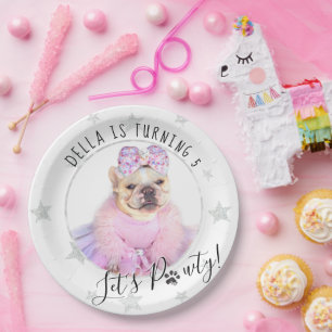 Pet Star   Let's Pawty Photo Pet Dog Birthday Paper Plate