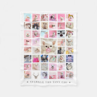 Pet Star | Personalised 45 Photo Collage and Name Fleece Blanket