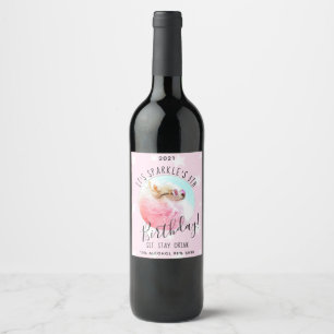 Pet Star   Photo Dog Birthday Party Stars Wine Label