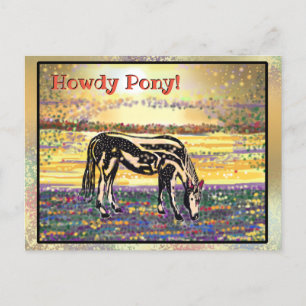 Pet Star Sunset Pony "Howdy" Postcard