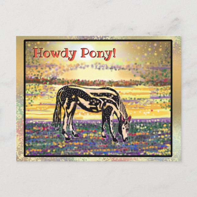 Pet Star Sunset Pony "Howdy" Postcard (Front)