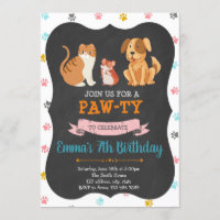 Pet store birthday party invitation