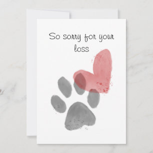 Pet sympathy card 