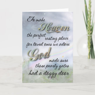 Pet sympathy card for pet loss