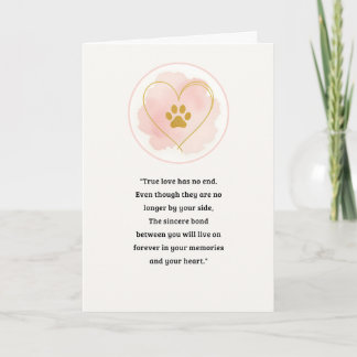 Pet Sympathy Card Love Paw Series