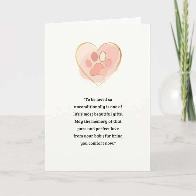 Pet Sympathy Card Love Paw Series (Front)