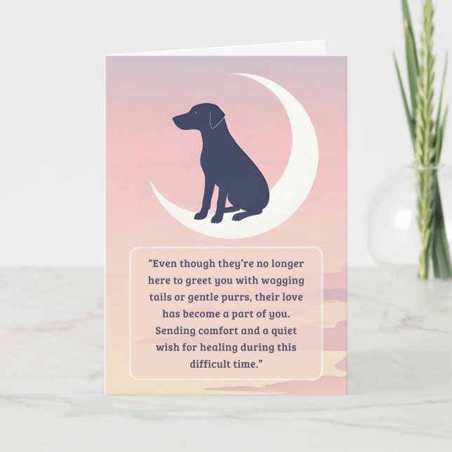 Pet Sympathy Card Moon Dog Series (Front)