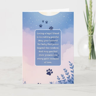 Pet Sympathy Card Moon Flower Series