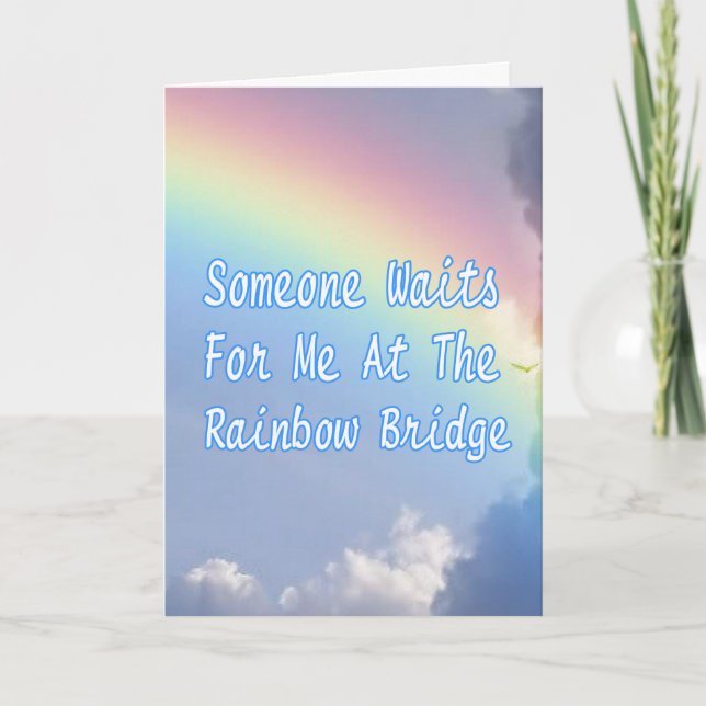 Pet Sympathy Card Rainbow Bridge Dog Cat Full Poem (Front)