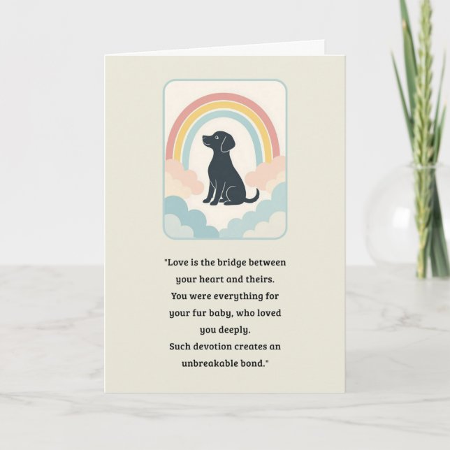 Pet Sympathy Card Rainbow Bridge Series (Front)