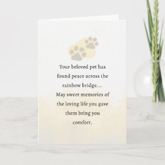 Pet Sympathy Card Watercolor Series