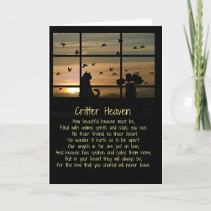 Pet Sympathy, Cat Sympathy Spiritual Poem Animal Card