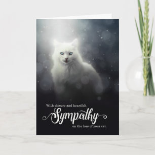 Pet Sympathy for Loss of a Cat White Kitty Surreal Card