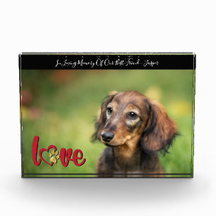 Pet Sympathy Heart Paw Print Memory Keepsake Photo Block