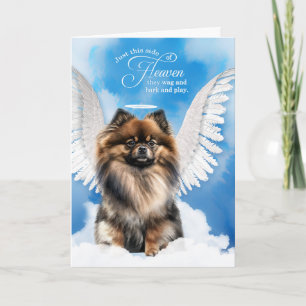 Pet Sympathy Loss Dog Tri Colour Pomeranian Angel Card