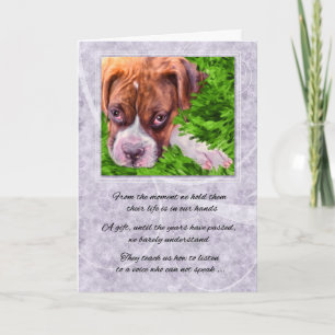 Pet Sympathy Loss of a Dog - Boxer with Purple Card