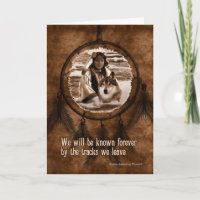 Pet Sympathy Native American Wolf and Dreamcatcher
