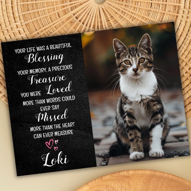 Pet Sympathy Personalised Photo Cat Loss Card (cat sympathy card)