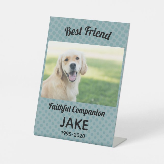 Pet Sympathy Photo Keepsake Memory Memorial Pedestal Sign (Front)
