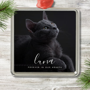 Pet Sympathy Photo Memorial Tribute  Metal Ornament