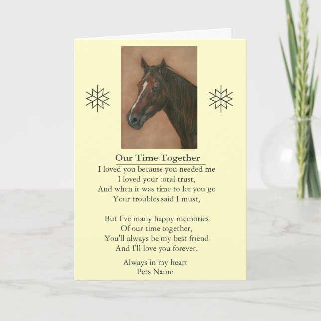 pet sympathy poem original customisable message card (Front)