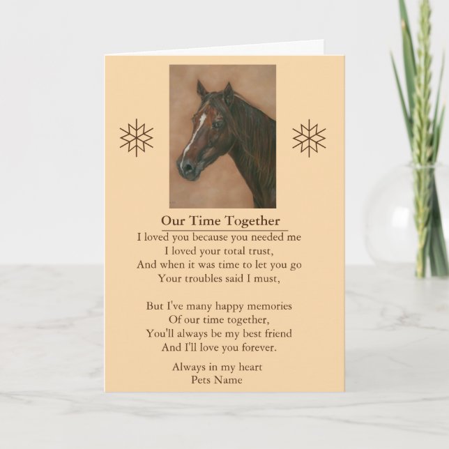 pet sympathy poem original customisable message card (Front)