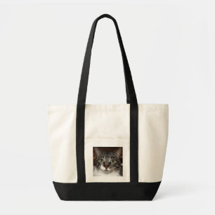 Pet Tabby Cat Face Photo Tote Bag