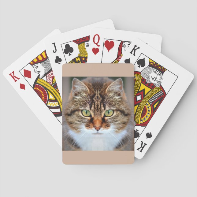 Pet Tabby Cat Playing Cards (Back)