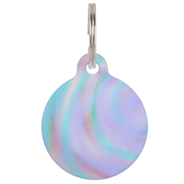 Pet Tag with a beautiful rainbow swirl pattern (Front)