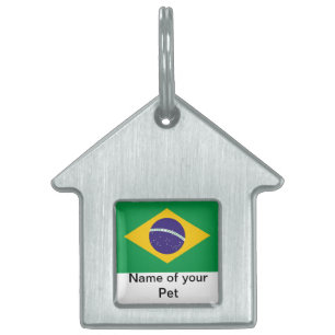 Pet Tag with Flag of Brazil
