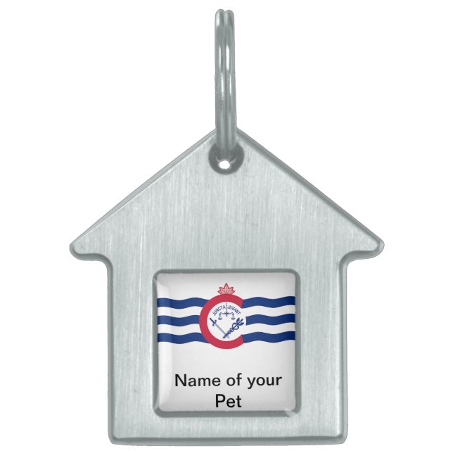 Pet Tag with Flag of Cincinnati City (Front)