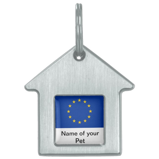 Pet Tag with Flag of European Union (Front)