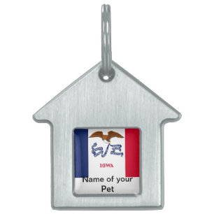 Pet Tag with Flag of Iowa State