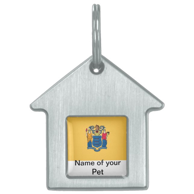 Pet Tag with Flag of New Jersey State (Front)